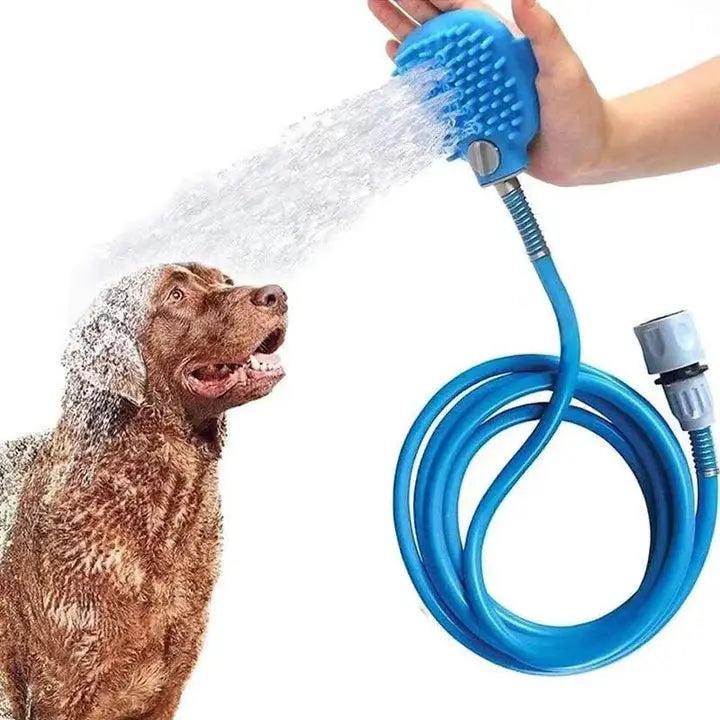 Manguera dual para bañar y masajear mascotas